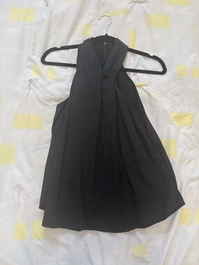 Club Monaco Black One-Shoulder Halter Dress